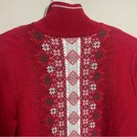 Eddie Bauer  Snowflake Faire Isle Full Zip Sweater Cardigan Photo 2