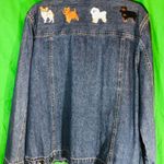 Bill Blass BLASSPORT Embroidered Dogs Denim Jacket Size XL Photo 2