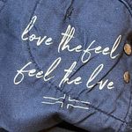 Liverpool  Size 4/27 Pencil Skirt Stretch Denim Medium Dark Wash Frayed Edge Photo 6