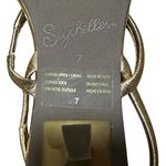 Seychelles  Sz 7 Banks Gold Open Toe Kitten Heel Leather Sandal in Metallic Gold Photo 6