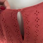 Midnight Doll Muted Pink Eyelet V Neck Dress Photo 2