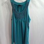 Iz Byer  Tank Beaded Blue‎ Pleated Women XL Photo 1