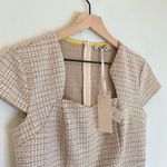 Grace Karin Tan Midi Sheath Dress with Notched Collar Photo 1