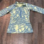 Nike  Pro Half Zip Pullover Womens Medium Yellow Blue Lace Hyperwarm‎ Long Sleeve Photo 2