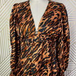 Sandro  Leopard Print Silk Twill‎ Maxi Dress Faunie Pintuck 38 US 6 Elegant Chic Photo 4