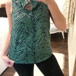 Buckhead Betties small Navy & green print blouse Photo 0