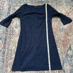 Jessica Howard  Lace Overlay 3/4 Sleeve Elegant Navy Lace Sheath Dress Size 8 Photo 7