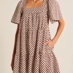 Abercrombie & Fitch Abercrombie Women’s Medium Brown Checkered Trapeze Mini Dress New NWT Photo 7