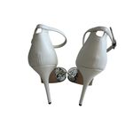 Shoedazzle Teina White Ankle Strap Sandals Heels Size 7.5 Photo 2