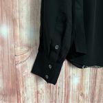 frame denim FRAME Black Colorblock Tan Snake Printed 100% Silk Blouse Button Front Size S Photo 10