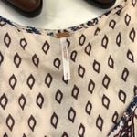 Free People  Flutter Sleeve Aztec Boho Bohemian Babydoll Top Photo 6