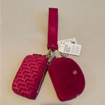 Lululemon Dual Pouch Wristlet L Monogram Velvet in Berry Rumble Photo 3