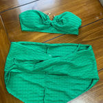 SheIn Green Strapless Bikini Set with Top and tie Bottoms. Size medium Photo 0