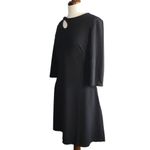 NWT Homeyee Black Knit 3/4 Sleeve Fit & Flare Conservative Dress Pockets XL … Photo 1