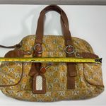 Fossil  Floral Shoulder Bag Hobo Boho Key Charm Leather Trim Side Pockets Cottage Photo 2
