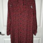 ZARA  Red & Black Floral Button Front Dress Sz XS Photo 14