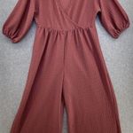 ASOS  Women's Textured Smock Jumpsuit Pink Mauve Size 4 Short Sleeve Photo 2