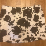 Motel Rocks Dolls Kill  Pelmo Brown Cowhide Print Cotton Mini Skirt Size XL NWOT Photo 0