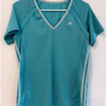 Adidas Top Womens Size Medium Blue Tennis Preppy Active Gym Workout Sporty Y2K Photo 0
