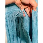 SABINA MUSAYEV Light Blue Metallic Corseted Back Keyhole Cutout Amandea Dress M Size M Photo 12