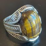 Cool tigers eye stone S925 silver ring size 7.5 Photo 1