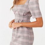 Forever 21 Glen Plaid Puff Sleeve Mini Dress Size Small Photo 2