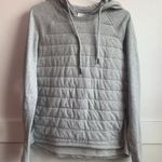 Zyia  Gray Quilted Combo Pocket Hoodie Sweatshirt Photo 1