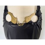 Jennifer Grace Faux Leather Gold Handcuff Bodycon Police Dress Club Festival S/M Photo 10