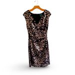 Ralph Lauren  Black & Gold Swirl sequence Mini Dress sz 8 party festive cocktail Photo 1