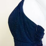 Blondie Nites  navy blue sparkly halter prom‎ dress, size junior 7 Photo 11