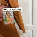 Vada Winter Button Up Basic Dress MIDI Long Sleeve in black/cashew large NWT Black Photo 4