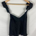 Victoria's Secret  Satin Ruffle Cross Back Tank Black Size Small Photo 0
