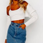 Anthropologie Anthro Per Se Distressed Mini Aline Raw Hem Denim Jean Skirt Blue 6 Medium Photo 0