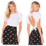 Free People Star Struck Ivory Eyelet Puff Sleeve Tie Back Blouse Size Medium Photo 1