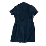 ZARA  TRF Dress Blue Utility Soft Viscose Short Sleeve Belted Size Small Photo 3