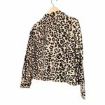 Lulus Fashionably Fierce Beige Leopard Print Denim Jean Jacket Size Small NEW Photo 5