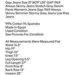 Jeans Size 27 W29"L28" GAP 1969 Always Skinny Jeans Stretch Gray Denim Pants Women's Jeans Photo 1