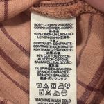 Free People  Shirt Womens Small Peach 100% Linen No Limits Plaid Button Down Top Photo 4