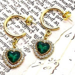 Emerald Heart Earrings Green Photo 0