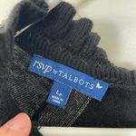 Rsvp EUC by Talbots women's black beaded jeweled ruffle cropped sleeve sweater Photo 4