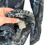 Lela Rose Butterfly Print Cotton Long Sleeve Shirt 8 Navy Blue Photo 6