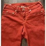 True Religion  Jeans Women’s Sz 27 Halle Mid Rise Denim Orange Red Made In USA Photo 8