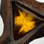 Vintage Baltic Amber Sterling Silver Triangle Dangle Earrings Photo 6