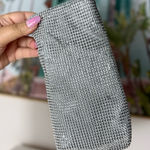 A New Day  Silver Rhinestone Beaded Slim Rectangle Clutch Purse Wallet Photo 0
