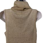 Vintage Womens Cowl Neck Sweater Gold Sparkle Turtleneck Sleeveless Size XL u Photo 6