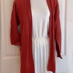 Madewell Burnt Orange Ribbed Hem Knit Sweater Cardigan Sz Medium GUC *one flaw* Photo 0