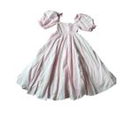Selkie Maria Midi Dress Size Small Pink Cotton Puff Sleeve Smocked Coquette Photo 2