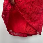 Gunne Sax Jessica McClintock Vintage Red Lace Sleeveless Formal Long Dress 7/8 Photo 11