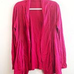 L.L.Bean Cardigan Pink Pleated Pin Tuck Tie Front Open Long Sleeves Sz L EUC Photo 1