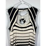 Cato Womens Striped Sleeveless Lined Cut-Out Midi Dress Black cream Size XL NWOT Photo 5